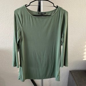 Cable & Gauge teal/green quarter sleeve top - Size S